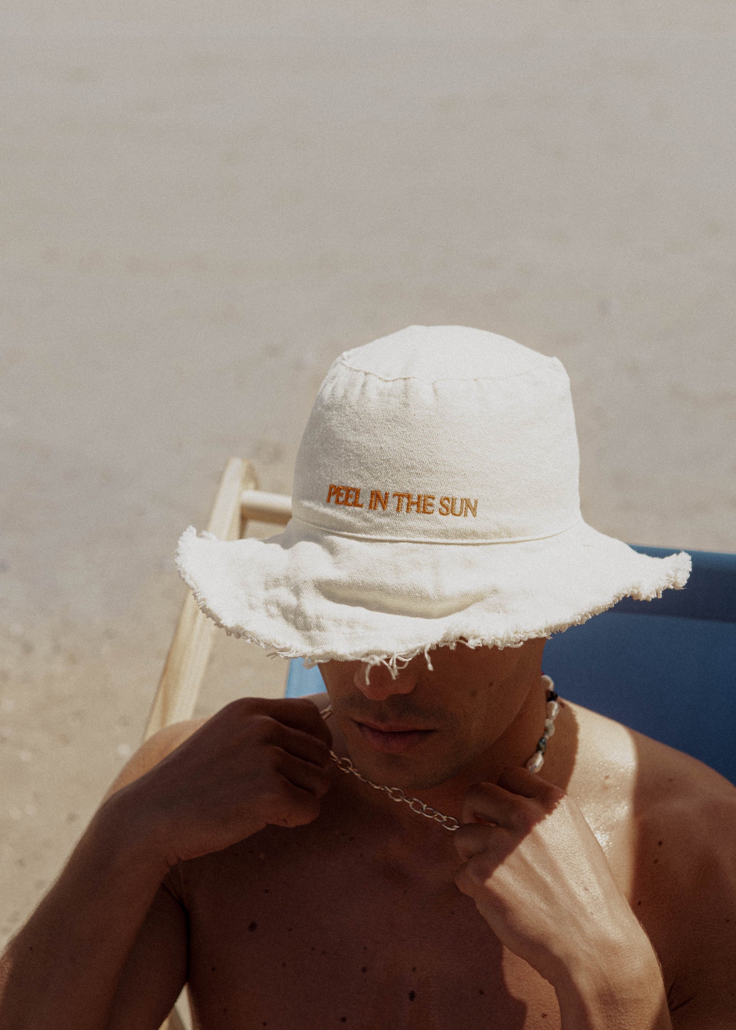 PANANA HAT MARSHMALLOW RAW EDGE - PEEL IN THE SUN MESSAGE